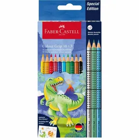 Faber-Castell Colour Grip Dinosaurus Buntstifte-Set, 13-tlg.